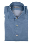 Robert Old - Light Blue Carlo Riva Cotton Twill Long Sleeve Shirt L/S SHIRTS Robert Old