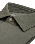 Robert Old - Green Carlo Riva Pure Cotton Twill Long Sleeve Shirt L/S SHIRTS Robert Old