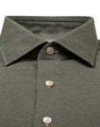 Robert Old - Green Carlo Riva Pure Cotton Twill Long Sleeve Shirt L/S SHIRTS Robert Old