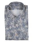 Robert Old - Blue Paisley Pure Cotton Italian Long Sleeve Shirt L/S SHIRTS Robert Old