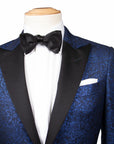 Robert Old - Blue & Black Floral Caccioppoli Jacquard Tuxedo Jacket JACKETS Robert Old