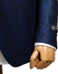 Robert Old - Blue & Black Floral Caccioppoli Jacquard Tuxedo Jacket JACKETS Robert Old