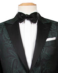 Robert Old - Green & Black Paisley Wool & Silk Jacquard Tuxedo Jacket JACKETS Robert Old