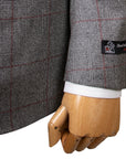 Robert Old - Grey & Red Prince of Wales Check Three Piece Suit SUITS Robert Old