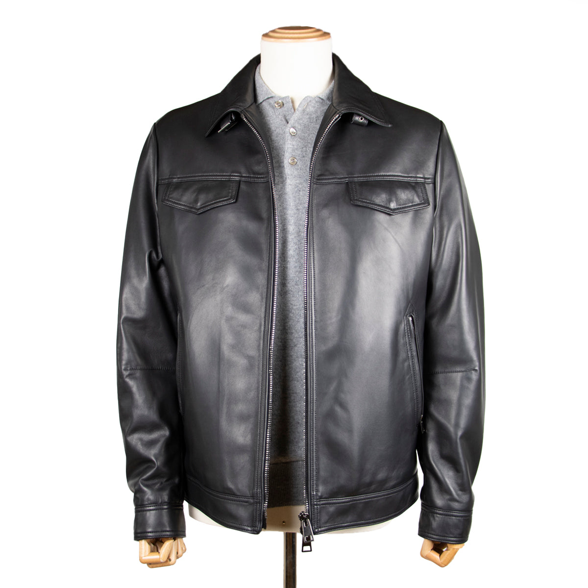 Classic Black Italian Leather Jacket – Robert Old Co