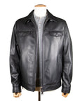 Robert Old - Classic Black Italian Leather Jacket LEATHERS Robert Old