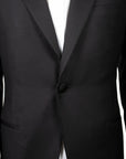 Robert Old - Black Pin Dot Drago Wool Tuxedo Suit SUITS Robert Old