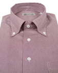 Robert Old - Burgundy Swiss Cotton Twill Long Sleeve Shirt L/S SHIRTS Robert Old