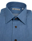 Robert Old - Mid Denim 100% Cotton Long Sleeve Shirt L/S SHIRTS Robert Old