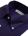 Robert Old - Purple Cotton Twill Long Sleeve Shirt L/S SHIRTS Robert Old