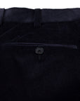 Robert Old - Dark Navy Loro Piana Stretch Cotton & Wool Corduroy Trousers FORMAL TROUSERS Robert Old