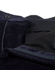 Robert Old - Dark Navy Loro Piana Stretch Cotton & Wool Corduroy Trousers FORMAL TROUSERS Robert Old