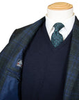 Robert Old - Dark Green & Blue Check Wool, Silk, & Cashmere Jacket JACKETS Robert Old