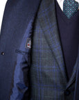 Robert Old - Blue Chevron Virgin Wool, Cashmere, & Silk Slim Tailored Overcoat OVERCOATS Robert Old