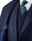 Robert Old - Blue Chevron Virgin Wool, Cashmere, & Silk Slim Tailored Overcoat OVERCOATS Robert Old