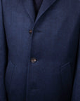 Robert Old - Blue Chevron Virgin Wool, Cashmere, & Silk Slim Tailored Overcoat OVERCOATS Robert Old