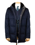 Robert Old - Navy Loro Piana Rain System 100% Cashmere Padded Coat OVERCOATS Robert Old