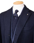 Belvest - Navy Wool & Cashmere Twill Longline Handcrafted Overcoat OVERCOATS Belvest