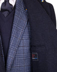 Belvest - Navy Wool & Cashmere Twill Longline Handcrafted Overcoat OVERCOATS Belvest