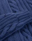 Robert Old - Inchiostro Blue Balmour 8Ply Shawl Collar Cable Cashmere Cardigan CASHMERE Robert Old