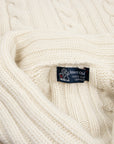 Robert Old - White Undyed Balmour 8Ply Shawl Collar Cable Cashmere Cardigan CASHMERE Robert Old