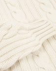 Robert Old - White Undyed Balmour 8Ply Shawl Collar Cable Cashmere Cardigan CASHMERE Robert Old