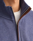Jean Blue Sacker Rib Half-Zip Sweatshirt KNITWEAR Gant