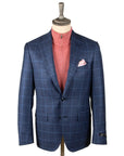Robert Old - Blue Windowpane Wool, Silk, & Linen Jacket JACKETS Robert Old