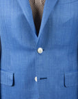 Robert Old - Blue Loro Piana Wool, Silk, & Linen Herringbone Jacket JACKETS Robert Old