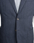 Robert Old - Navy Denim Unlined Cotton Stretch Blazer JACKETS Robert Old