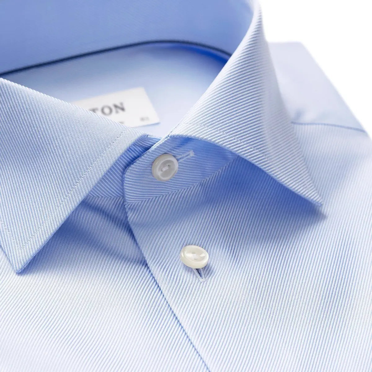 Eton - Light Blue Textured Twill Contemporary Fit Shirt L/S SHIRTS Eton