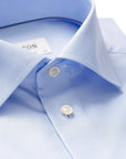 Eton - Light Blue Textured Twill Contemporary Fit Shirt L/S SHIRTS Eton