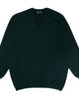 Robert Old - Holly Green Chatsworth 2ply V-Neck Cashmere Sweater CASHMERE Robert Old