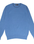 Robert Old - Airforce Blue Huntley 2ply Rib Crew Neck Cashmere Sweater CASHMERE Robert Old