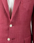 Robert Old - Raspberry Loro Piana Wool, Silk, & Linen Herringbone Jacket JACKETS Robert Old