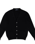 Robert Old - Black Mallaig 4ply Cashmere Cardigan CASHMERE Robert Old