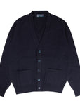 Robert Old - Dark Navy Mallaig 4ply Cashmere Cardigan CASHMERE Robert Old