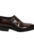 Santoni - Polished Oxblood Leather Double Buckle Shoe SHOES Santoni