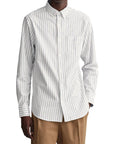 Eggshell Regular Fit Light Oxford Stripe Shirt L/S SHIRTS Gant