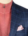 Robert Old - Blue Windowpane Wool, Silk, & Linen Jacket JACKETS Robert Old