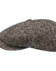 Stetson - Grey Heather Wool Hatteras Flat Cap CAPS & HATS Stetson