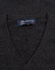 Robert Old - Charcoal Blenheim Cashmere Sleeveless V-Neck Sweater CASHMERE Robert Old