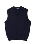 Robert Old - Dark Navy Blenheim Cashmere Sleeveless V-Neck Sweater CASHMERE Robert Old