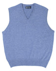 Robert Old - Lapis Blue Blenheim Cashmere Sleeveless V-Neck Sweater CASHMERE Robert Old