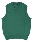 Robert Old - Spruce Green Blenheim Cashmere Sleeveless V-Neck Sweater CASHMERE Robert Old