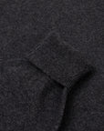 Charcoal Oban 3 button 2ply Cashmere Polo Sweater CASHMERE Robert Old