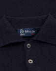 Robert Old - Dark Navy Oban 3 button 2ply Cashmere Polo Sweater CASHMERE Robert Old