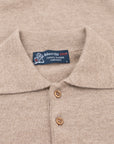 Robert Old - Dark Natural Oban 3 button 2ply Cashmere Polo Sweater CASHMERE Robert Old