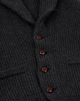 Robert Old - Charcoal Grey Colonial 8ply Cashmere Shawl Cardigan CASHMERE Robert Old