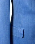 Robert Old - Blue Loro Piana Wool, Silk, & Linen Herringbone Jacket JACKETS Robert Old